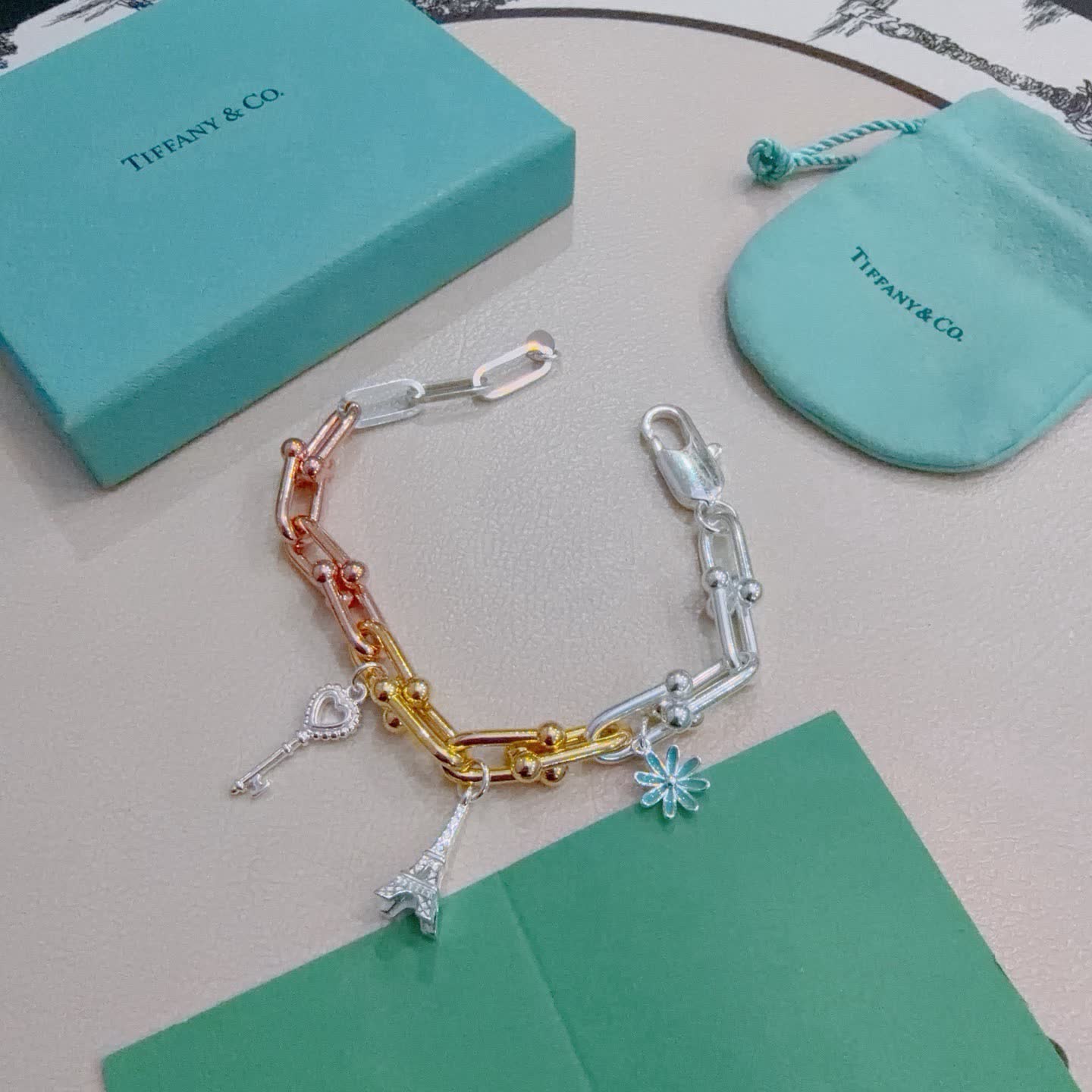 Tiffany & Co. Eiffel Tower Charm Bracelet